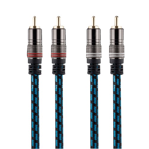 HIFI Silvered 2RCA to 2RCA Audio Cable